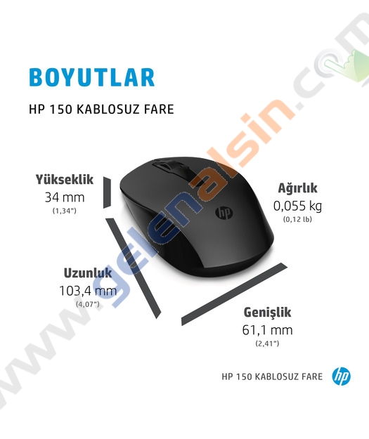 HP 150 2S9L1AA Optik Kablosuz Mouse