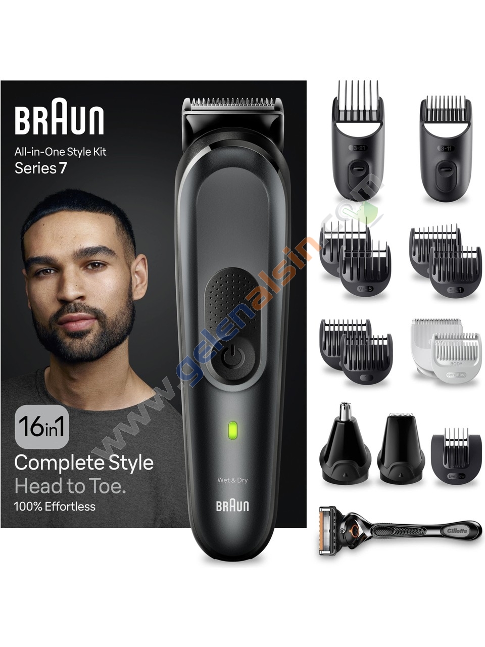  Braun Series 7 MGK7470 Hepsi Bir Arada Şekillendirme Seti, 16’sı 1 Arada Erkek Bakım Kiti