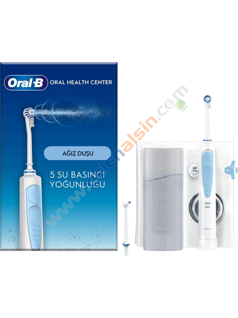 Oral-B Ağız Sağlığı Merkezi Ağız Duşu - Ağız duşu, 1 Oxyjet Başlığı, 1 Su Jeti Başlığı