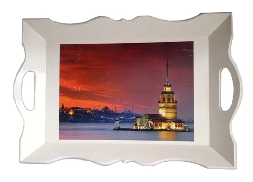 Tepsi İstanbul Ahşap 43x30x7